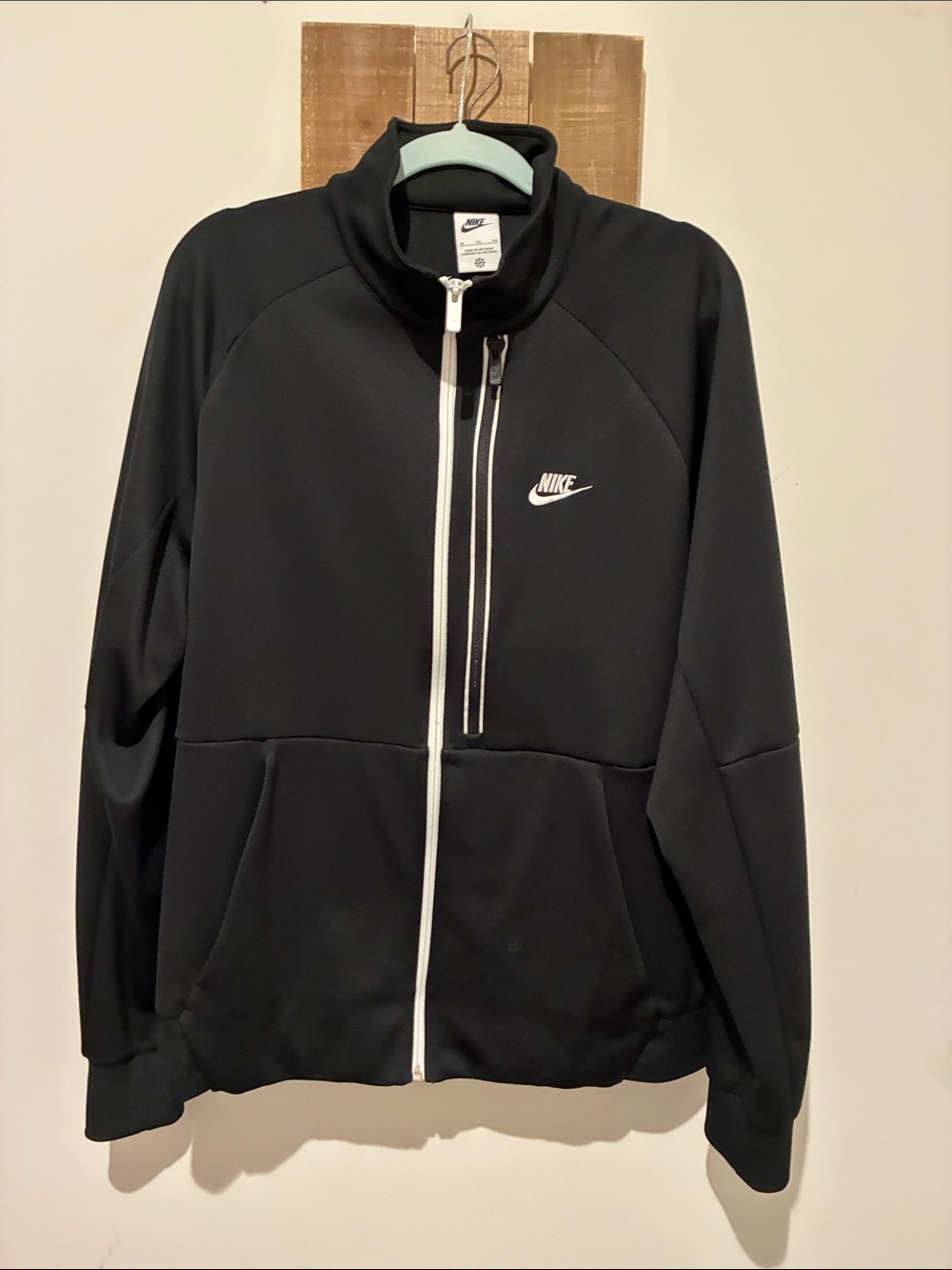 Nike Black Full-Zip Performance Jacket with White Trim